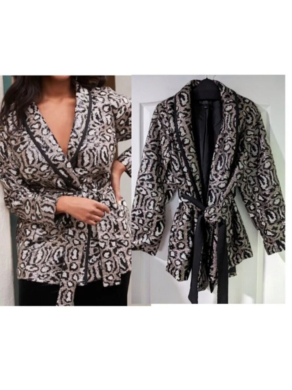 Eloquii | Sequin Leopard Jacket